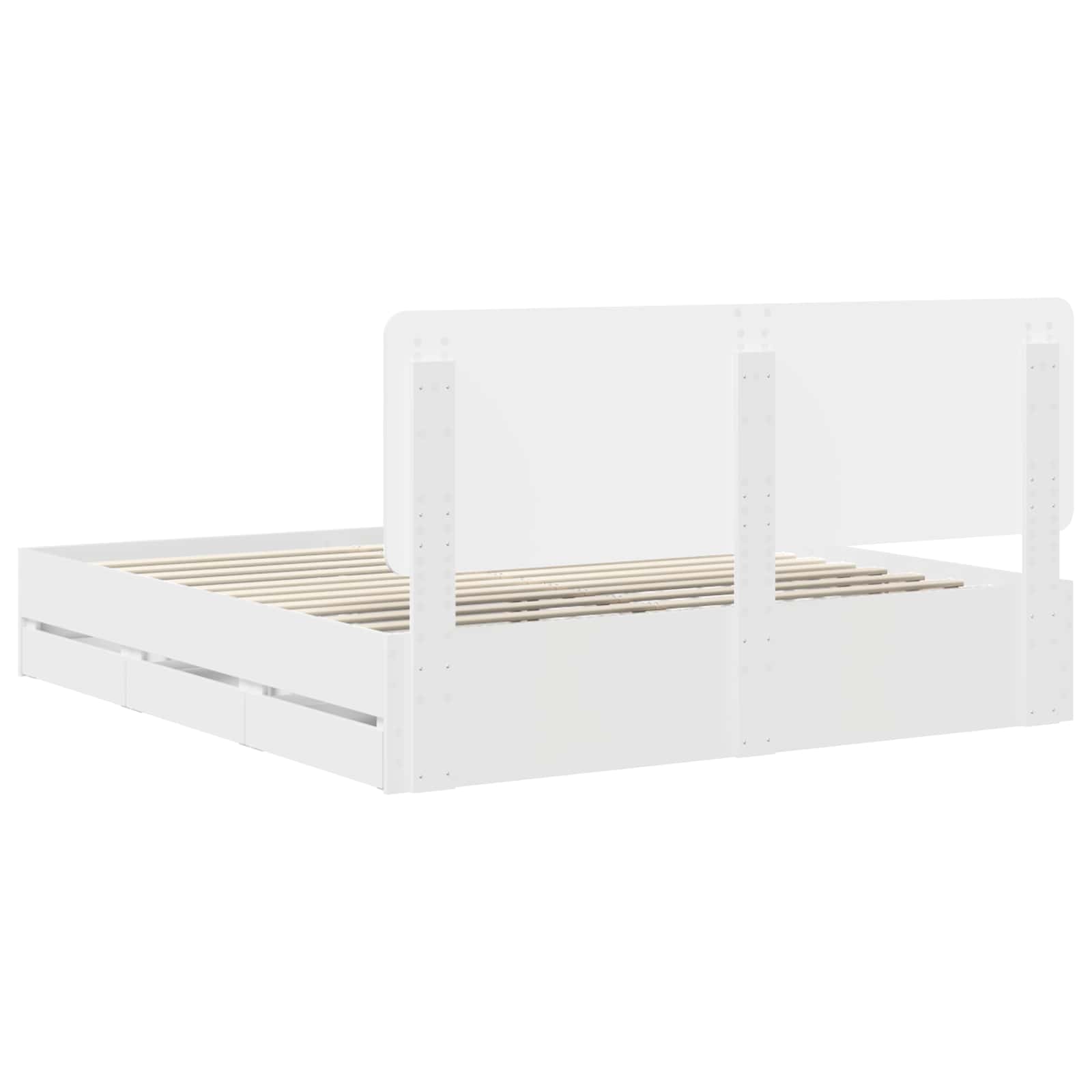 Σκελετός Κρεβατιού Λευκό 200 x 200 cm Μηχανήματος Ξύλο