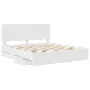 Σκελετός Κρεβατιού Λευκό 180 x 200 cm Μηχανήματος Ξύλο