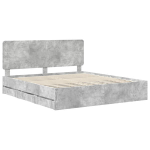 Σκελετός Κρεβατιού Σκυρόδεμα Γκρι 180 x 200 cm Μηχανήματος Ξύλο