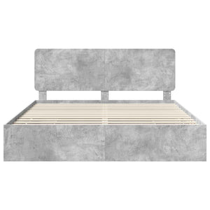 Σκελετός Κρεβατιού Σκυρόδεμα Γκρι 180 x 200 cm Μηχανήματος Ξύλο