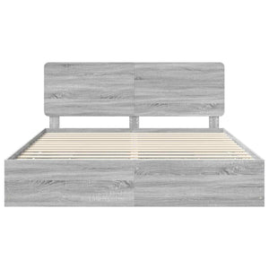 Σκελετός Κρεβατιού Γκρίζο Σονομα 180 x 200 cm Μηχανήματος Ξύλο