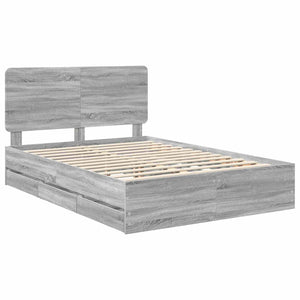 Σκελετός Κρεβατιού Γκρίζο Σονομα 160 x 200 cm Μηχανήματος Ξύλο
