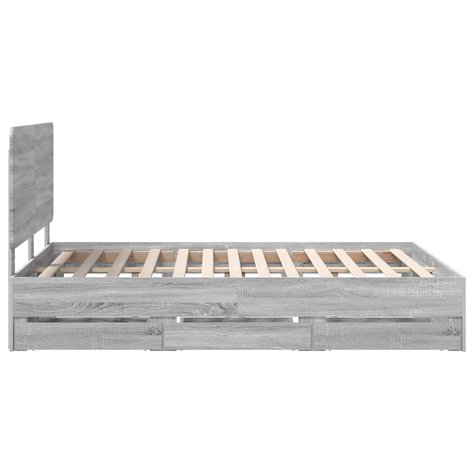 Σκελετός Κρεβατιού Γκρίζο Σονομα 160 x 200 cm Μηχανήματος Ξύλο