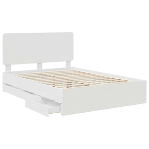 Σκελετός Κρεβατιού Λευκό 150 x 200 cm Μηχανήματος Ξύλο