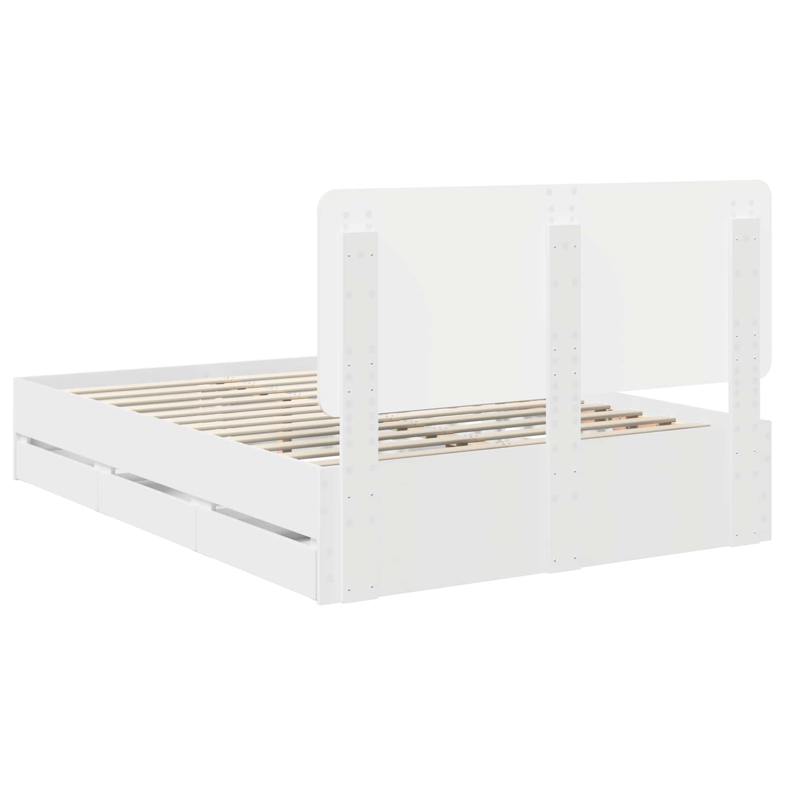 Σκελετός Κρεβατιού Λευκό 150 x 200 cm Μηχανήματος Ξύλο