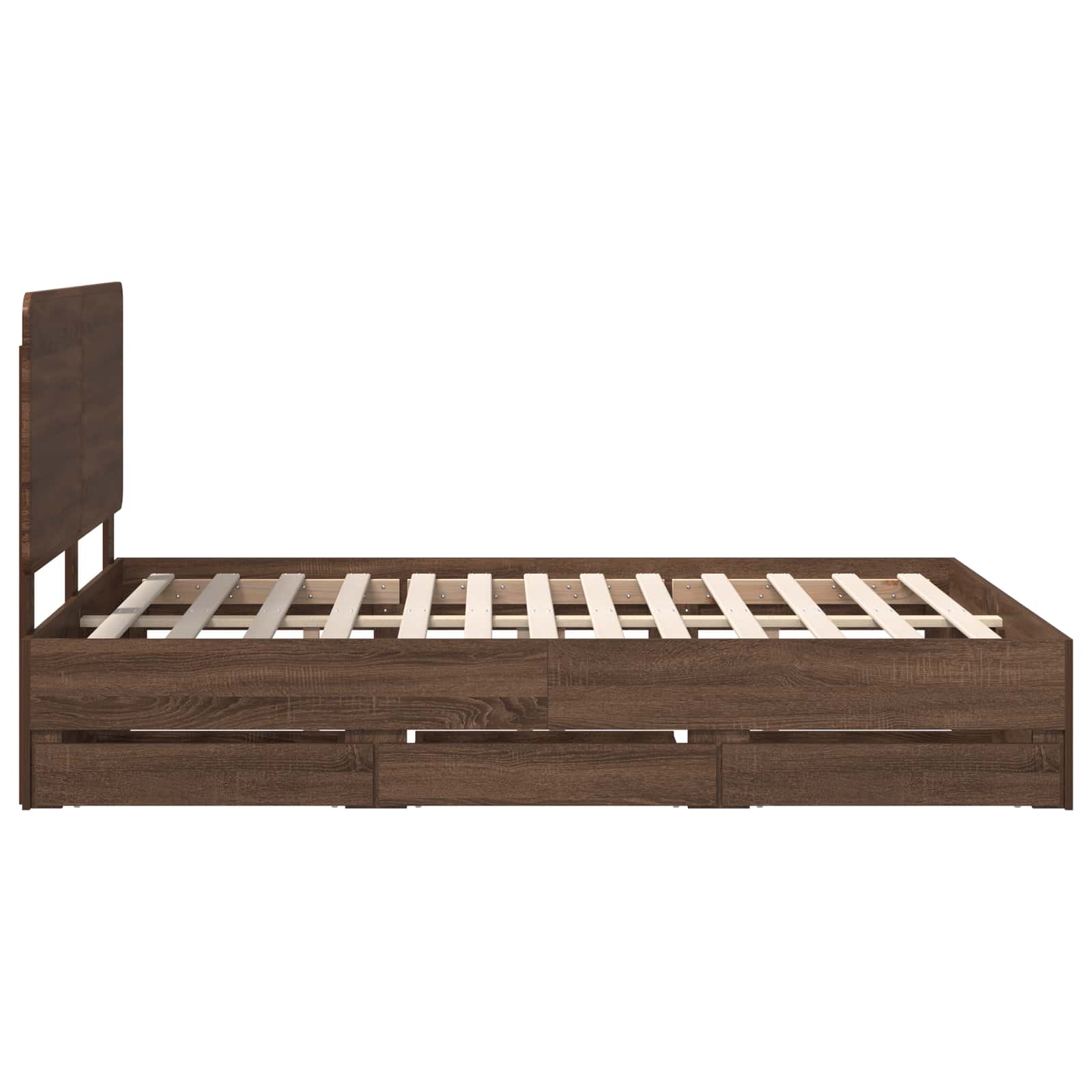 Σκελετός Κρεβατιού Καφέ δρυς 150 x 200 cm Μηχανήματος Ξύλο