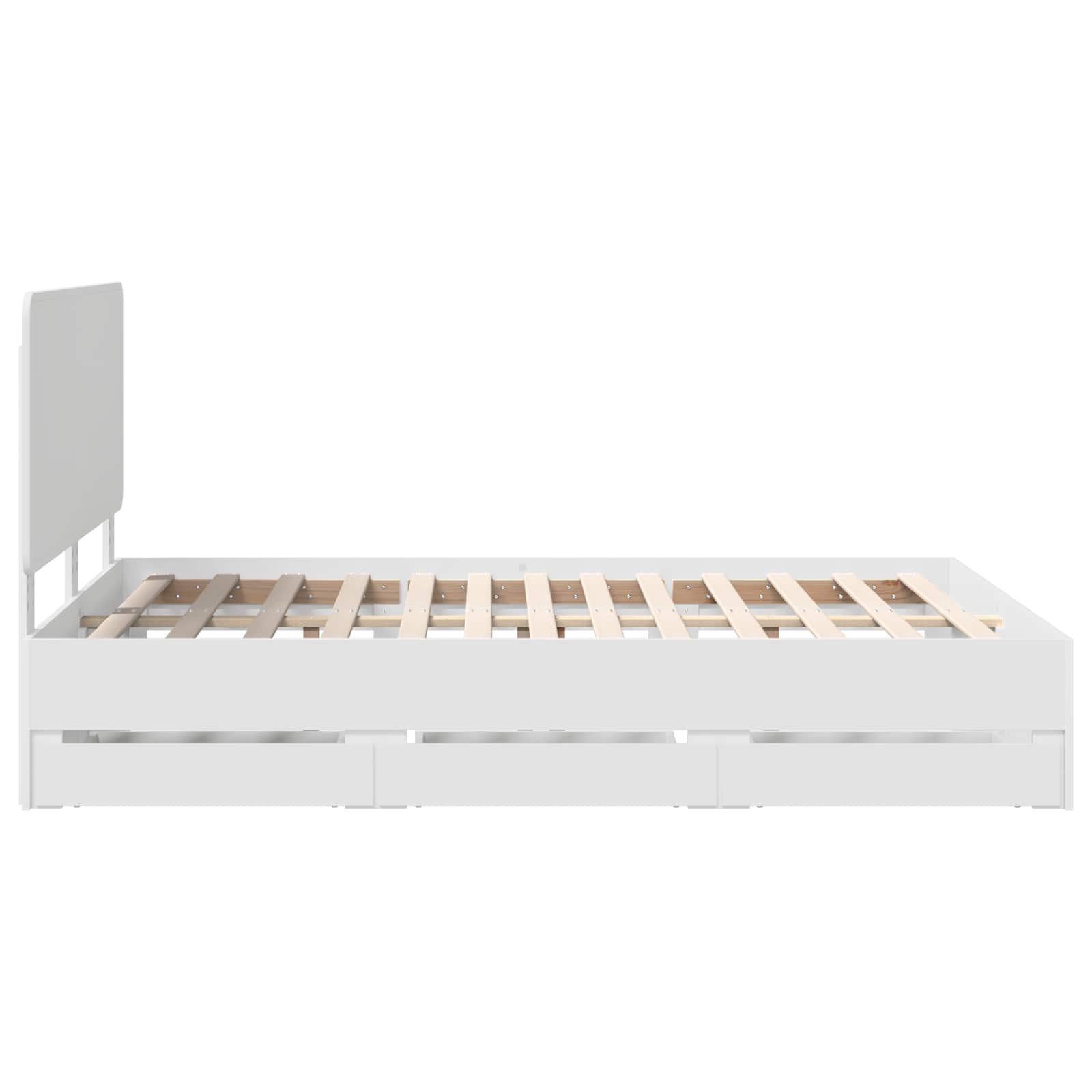 Σκελετός Κρεβατιού Λευκό 140 x 190 cm Μηχανήματος Ξύλο - Pakobazaar