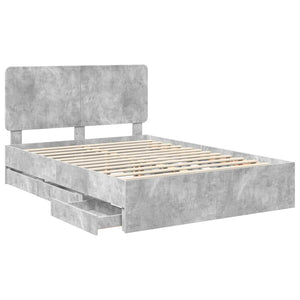 Σκελετός Κρεβατιού Σκυρόδεμα Γκρι 140 x 200 cm Μηχανήματος Ξύλο