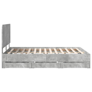 Σκελετός Κρεβατιού Σκυρόδεμα Γκρι 140 x 200 cm Μηχανήματος Ξύλο