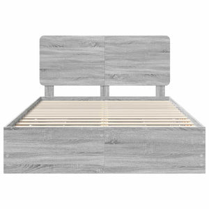 Σκελετός Κρεβατιού Γκρίζο Σονομα 140 x 200 cm Μηχανήματος Ξύλο