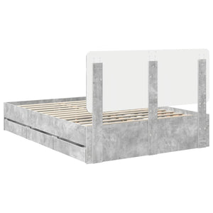 Σκελετός Κρεβατιού Σκυρόδεμα Γκρι 140 x 190 cm Μηχανήματος Ξύλο