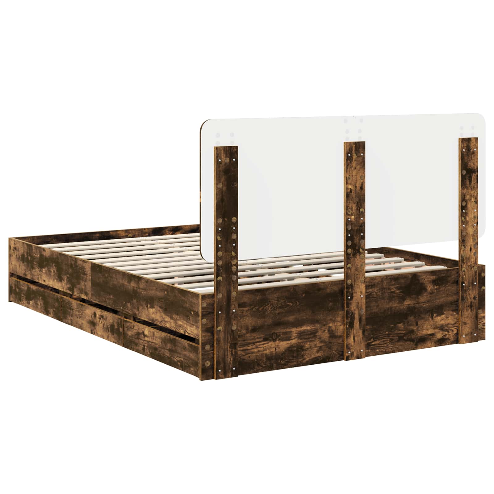 Σκελετός Κρεβατιού Καπνιστό Δρύς 140 x 200 cm Μηχανήματος Ξύλο