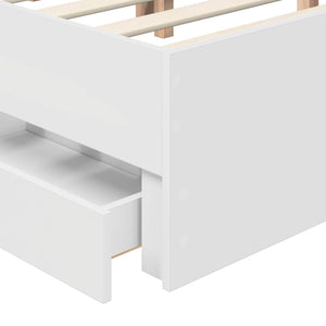 Σκελετός Κρεβατιού Λευκό 135 x 190 cm Μηχανήματος Ξύλο - Pakobazaar