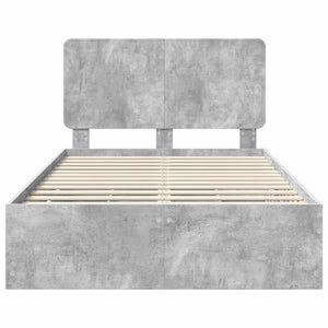 Σκελετός Κρεβατιού Σκυρόδεμα Γκρι 135 x 190 cm Μηχανήματος Ξύλο