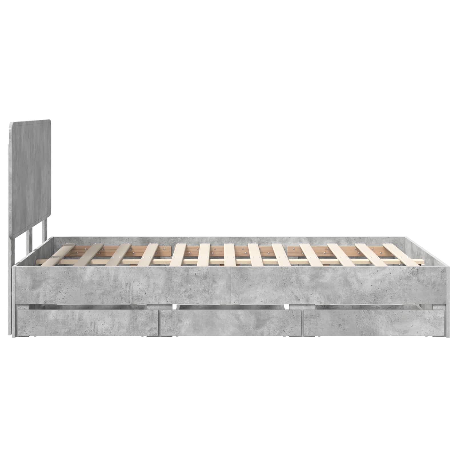 Σκελετός Κρεβατιού Σκυρόδεμα Γκρι 135 x 190 cm Μηχανήματος Ξύλο