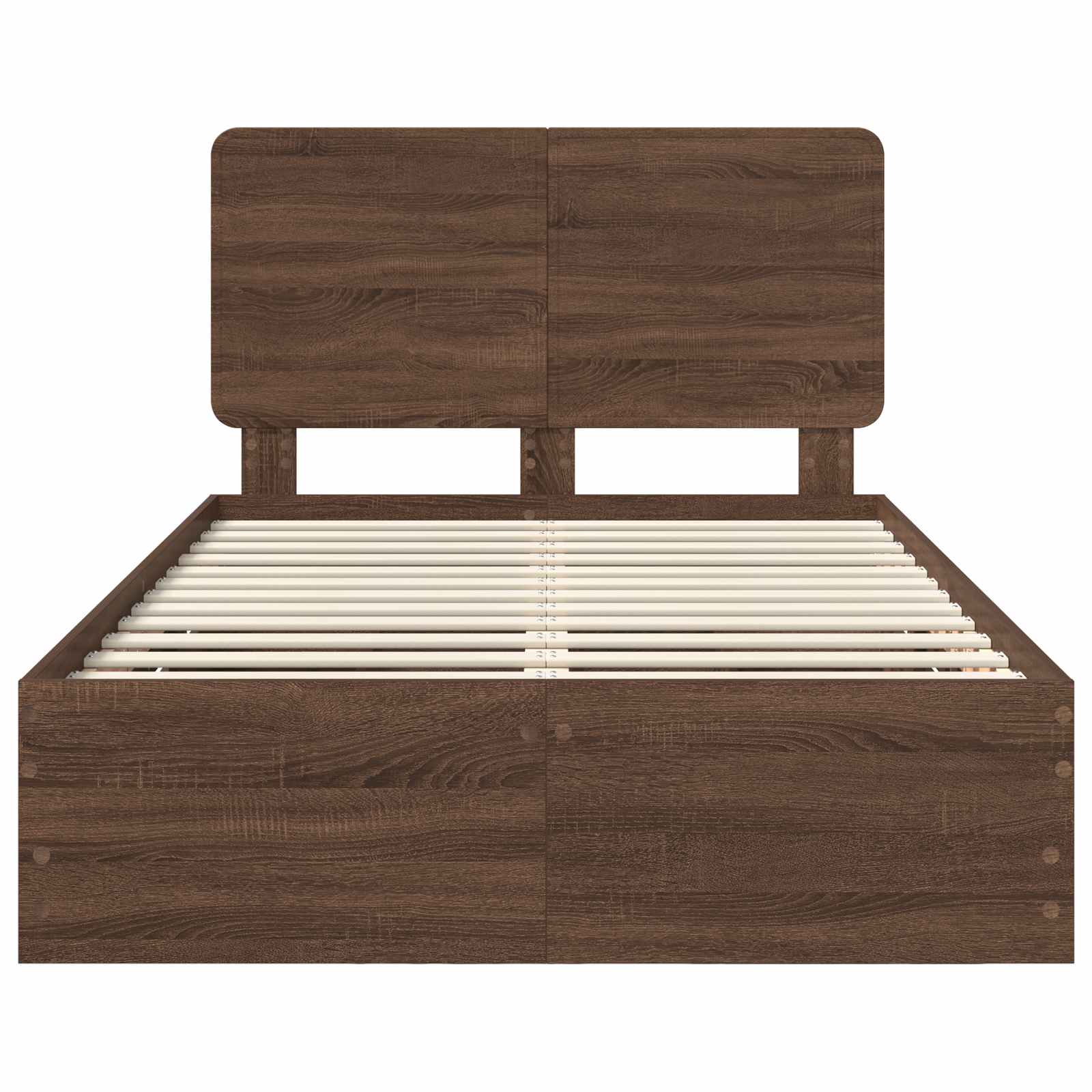 Σκελετός Κρεβατιού Καφέ δρυς 135 x 190 cm Μηχανήματος Ξύλο