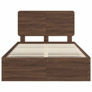 Σκελετός Κρεβατιού Καφέ δρυς 135 x 190 cm Μηχανήματος Ξύλο