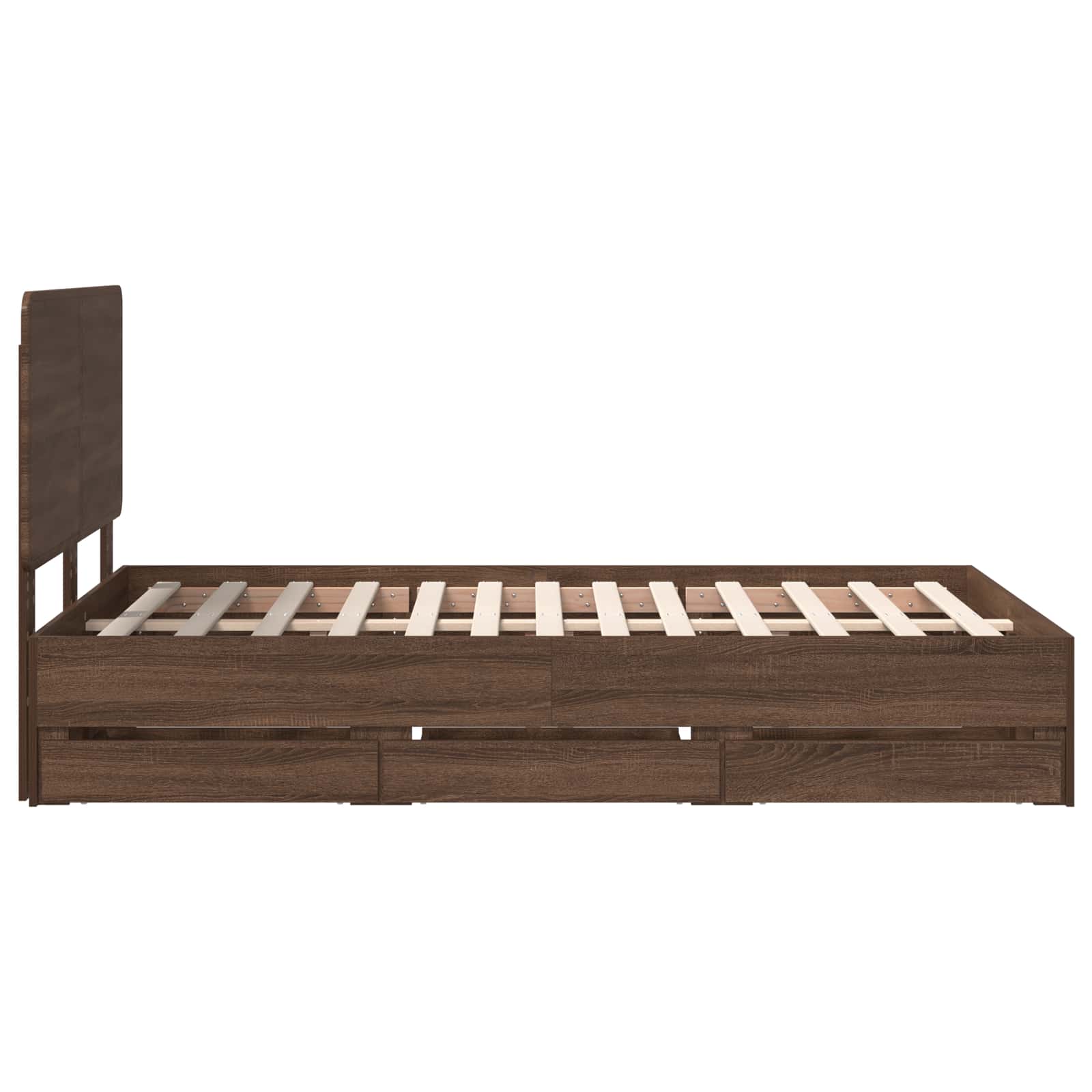 Σκελετός Κρεβατιού Καφέ δρυς 135 x 190 cm Μηχανήματος Ξύλο