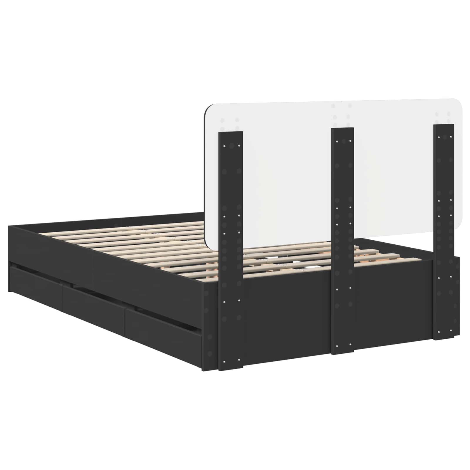 Σκελετός Κρεβατιού Μαύρο 120 x 200 cm Μηχανήματος Ξύλο