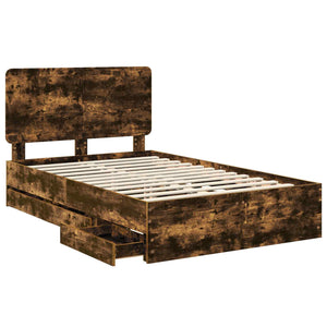 Σκελετός Κρεβατιού Καπνιστό Δρύς 120 x 200 cm Μηχανήματος Ξύλο