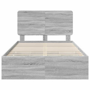 Σκελετός Κρεβατιού Γκρίζο Σονομα 120 x 200 cm Μηχανήματος Ξύλο - Pakobazaar