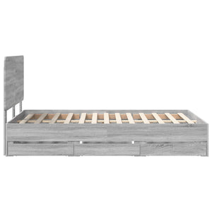 Σκελετός Κρεβατιού Γκρίζο Σονομα 120 x 200 cm Μηχανήματος Ξύλο - Pakobazaar