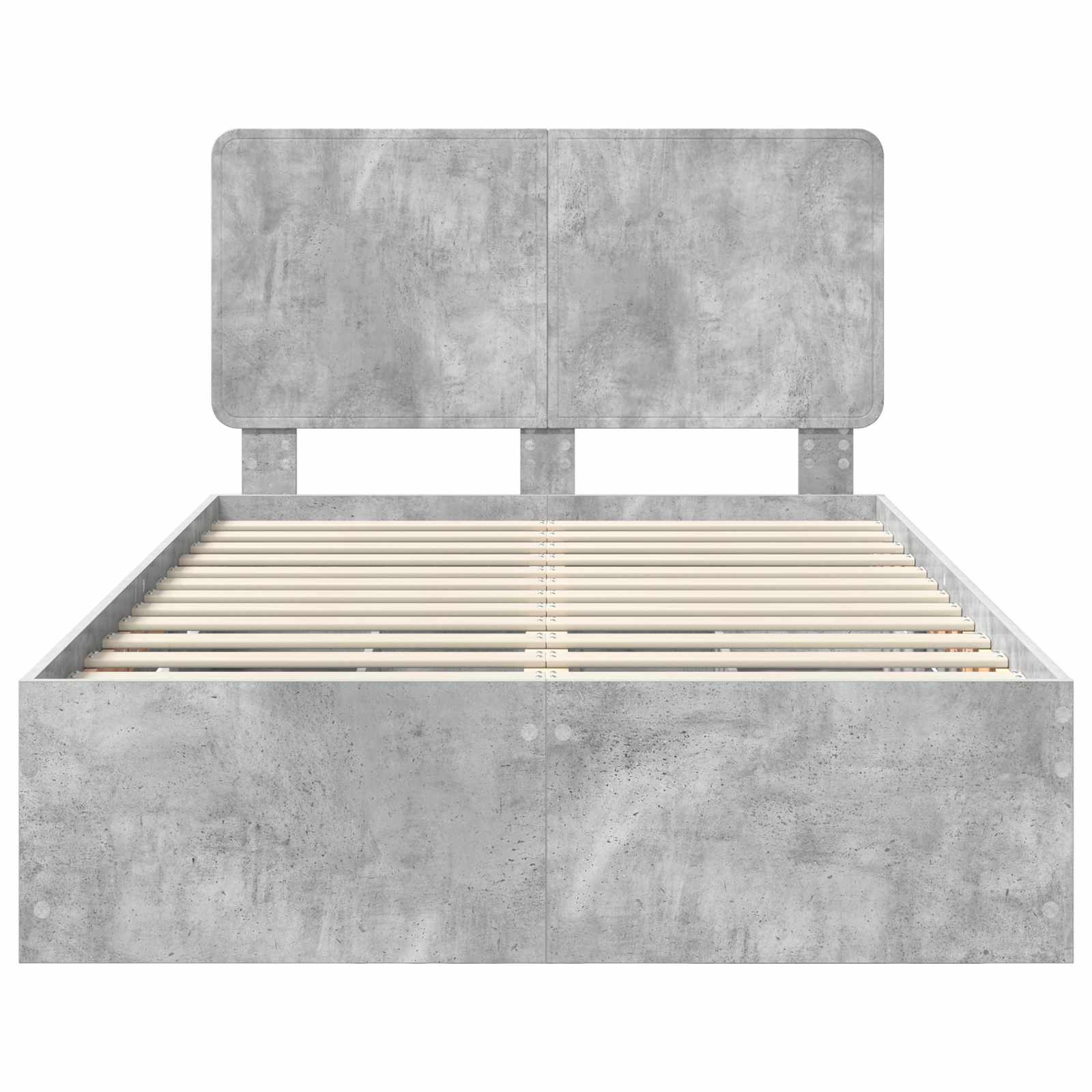 Σκελετός Κρεβατιού Σκυρόδεμα Γκρι 120 x 190 cm Μηχανήματος Ξύλο