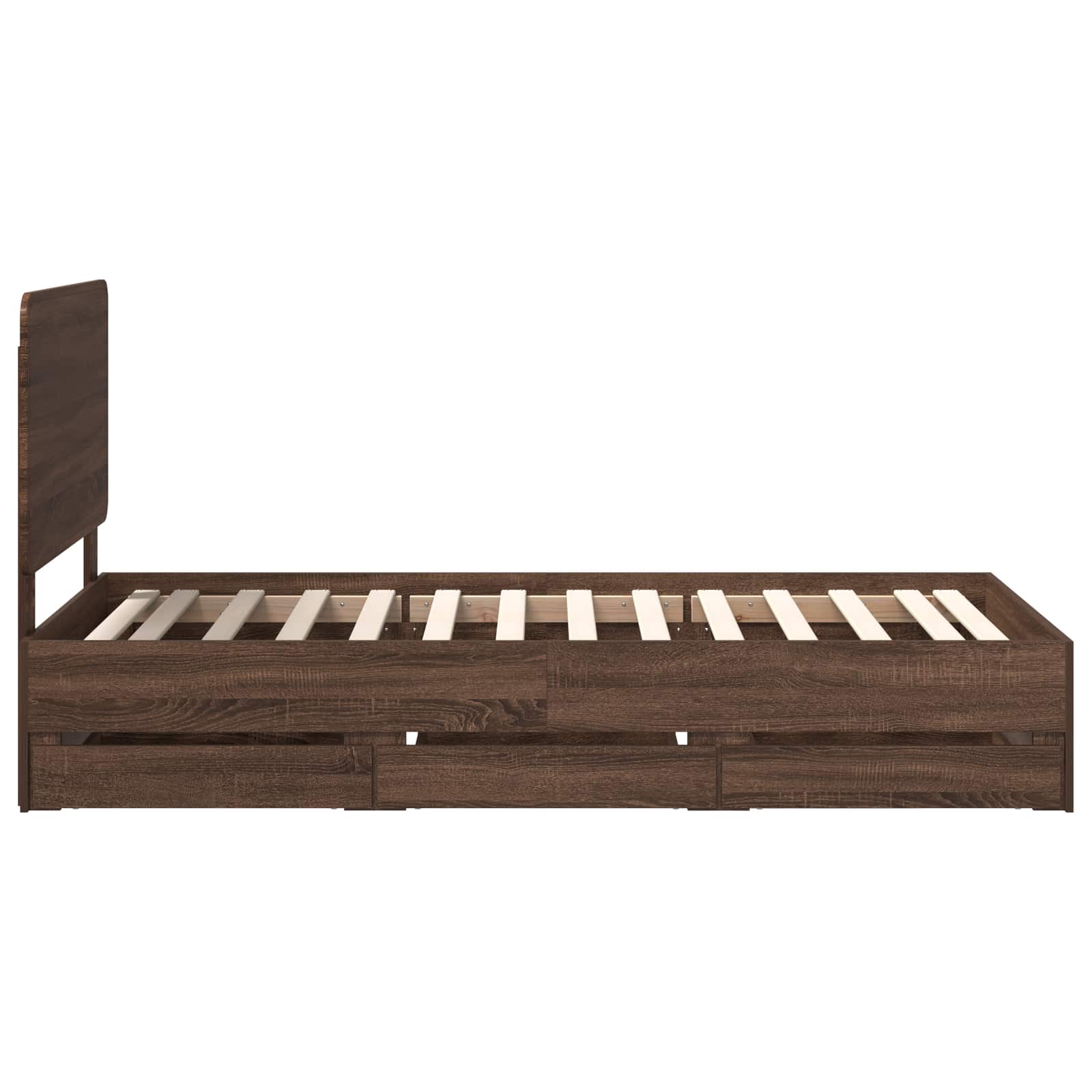 Σκελετός Κρεβατιού Καφέ δρυς 100 x 200 cm Μηχανήματος Ξύλο