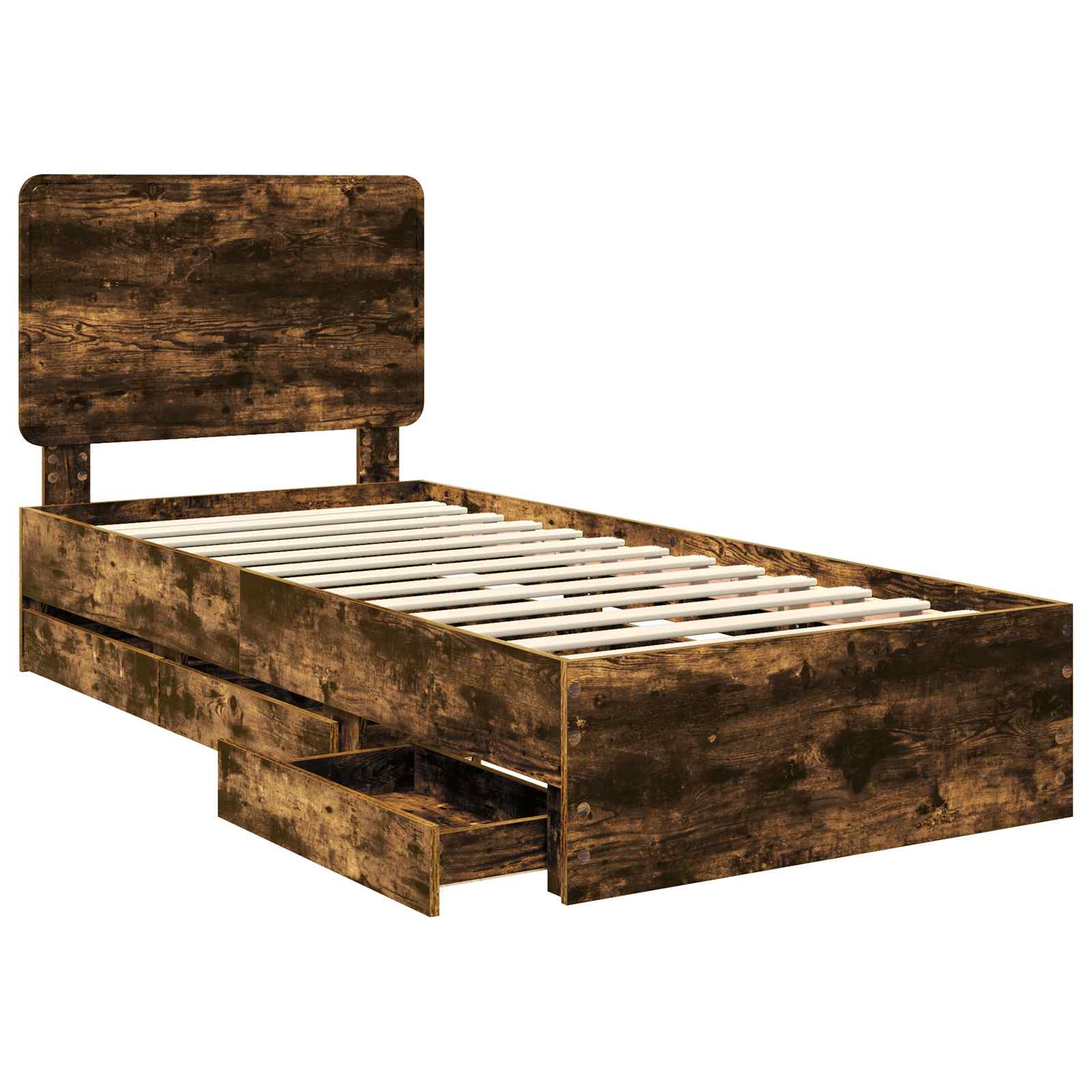 Σκελετός Κρεβατιού Καπνιστό Δρύς 90 x 200 cm Μηχανήματος Ξύλο