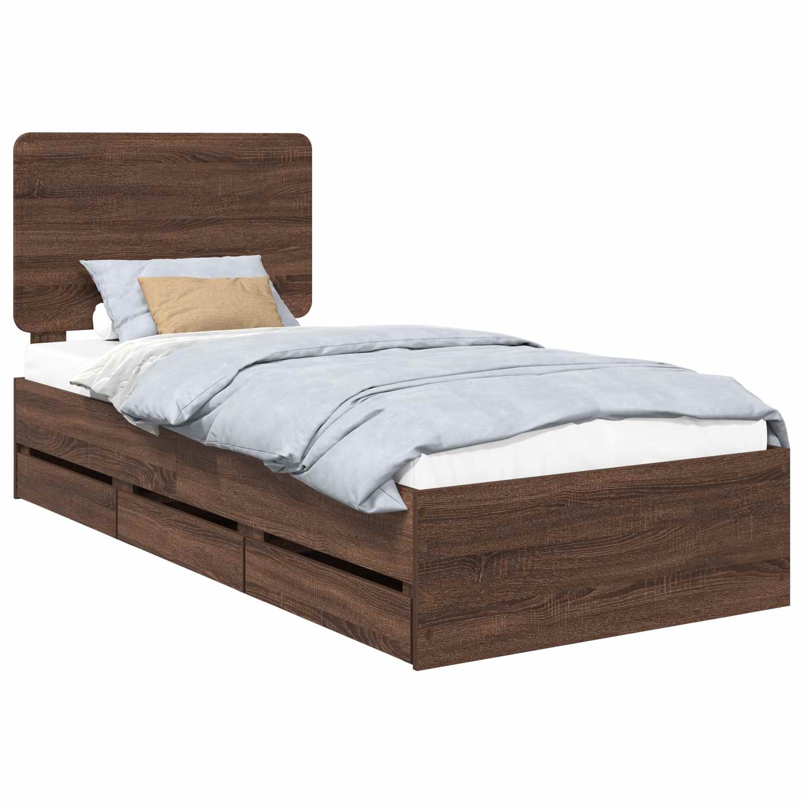 Σκελετός Κρεβατιού Καφέ δρυς 90 x 200 cm Μηχανήματος Ξύλο