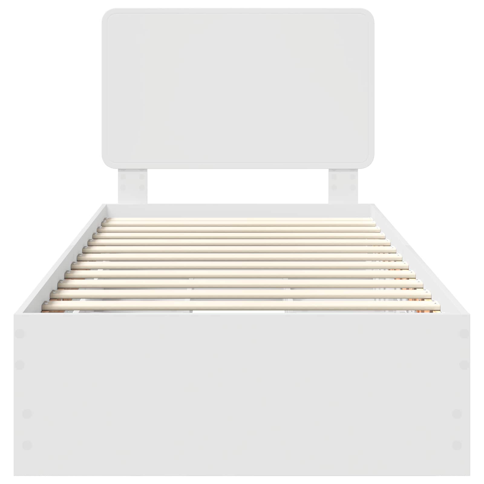 Σκελετός Κρεβατιού Λευκό 90 x 200 cm Μηχανήματος Ξύλο - Pakobazaar