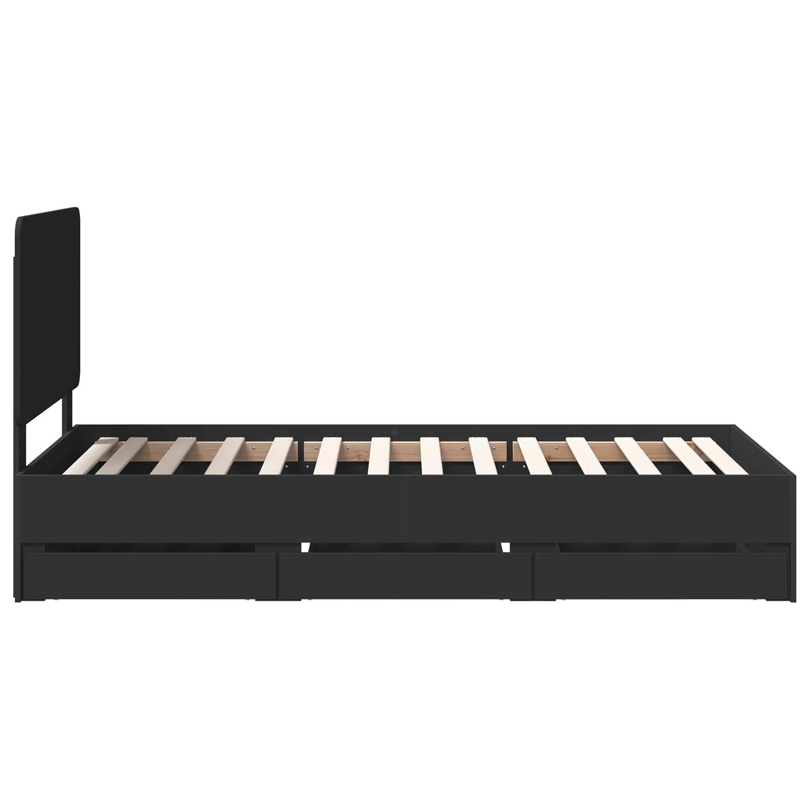 Σκελετός Κρεβατιού Μαύρο 90 x 190 cm Μηχανήματος Ξύλο