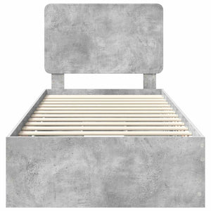 Σκελετός Κρεβατιού Σκυρόδεμα Γκρι 90 x 190 cm Μηχανήματος Ξύλο
