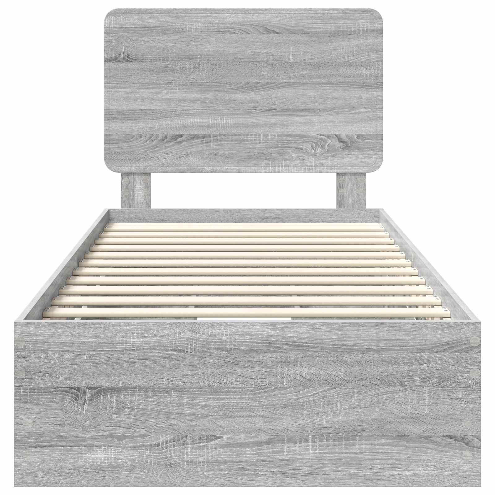 Σκελετός Κρεβατιού Γκρίζο Σονομα 90 x 190 cm Μηχανήματος Ξύλο