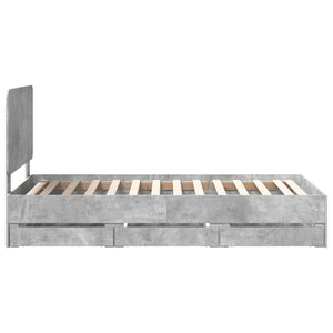 Σκελετός Κρεβατιού Σκυρόδεμα Γκρι 75 x 190 cm Μηχανήματος Ξύλο