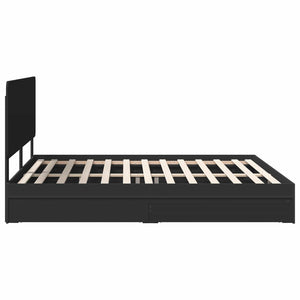 Κρεβάτι Αποθήκης Μαύρο 200 x 200 cm Επεξεργασμένο Ξύλο