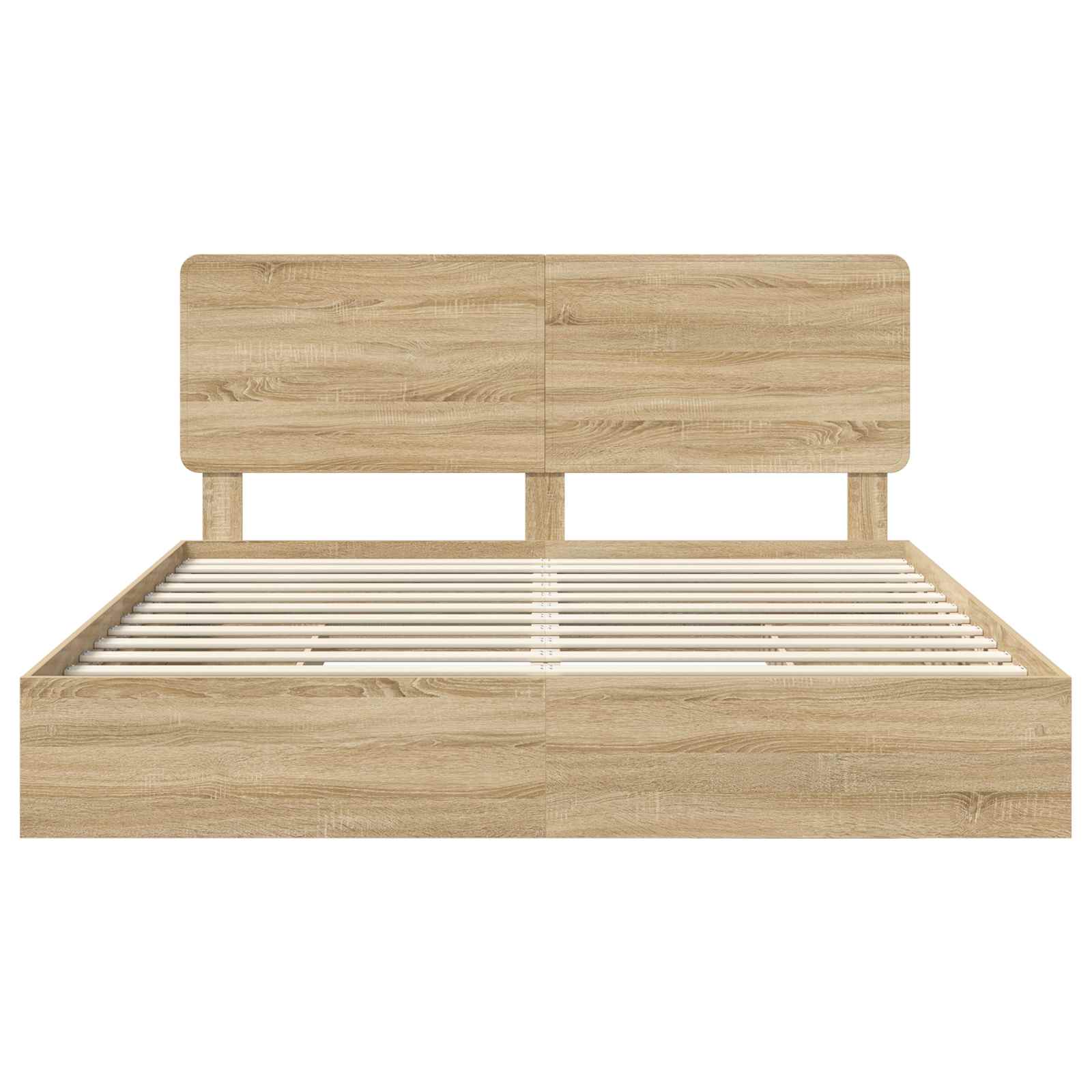Κρεβάτι Αποθήκης Δρύς Sonoma 200 x 200 cm Επεξεργασμένο Ξύλο