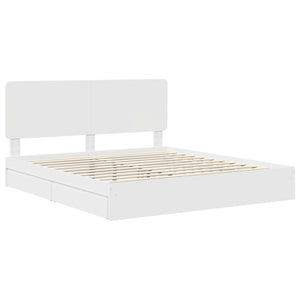 Κρεβάτι Αποθήκης Λευκό 180 x 200 cm Επεξεργασμένο Ξύλο