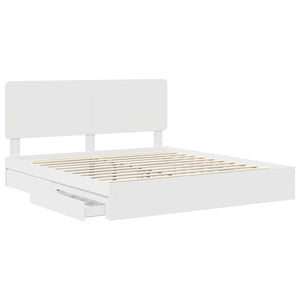 Κρεβάτι Αποθήκης Λευκό 180 x 200 cm Επεξεργασμένο Ξύλο