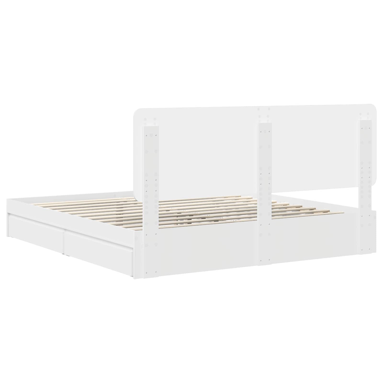 Κρεβάτι Αποθήκης Λευκό 180 x 200 cm Επεξεργασμένο ξύλο