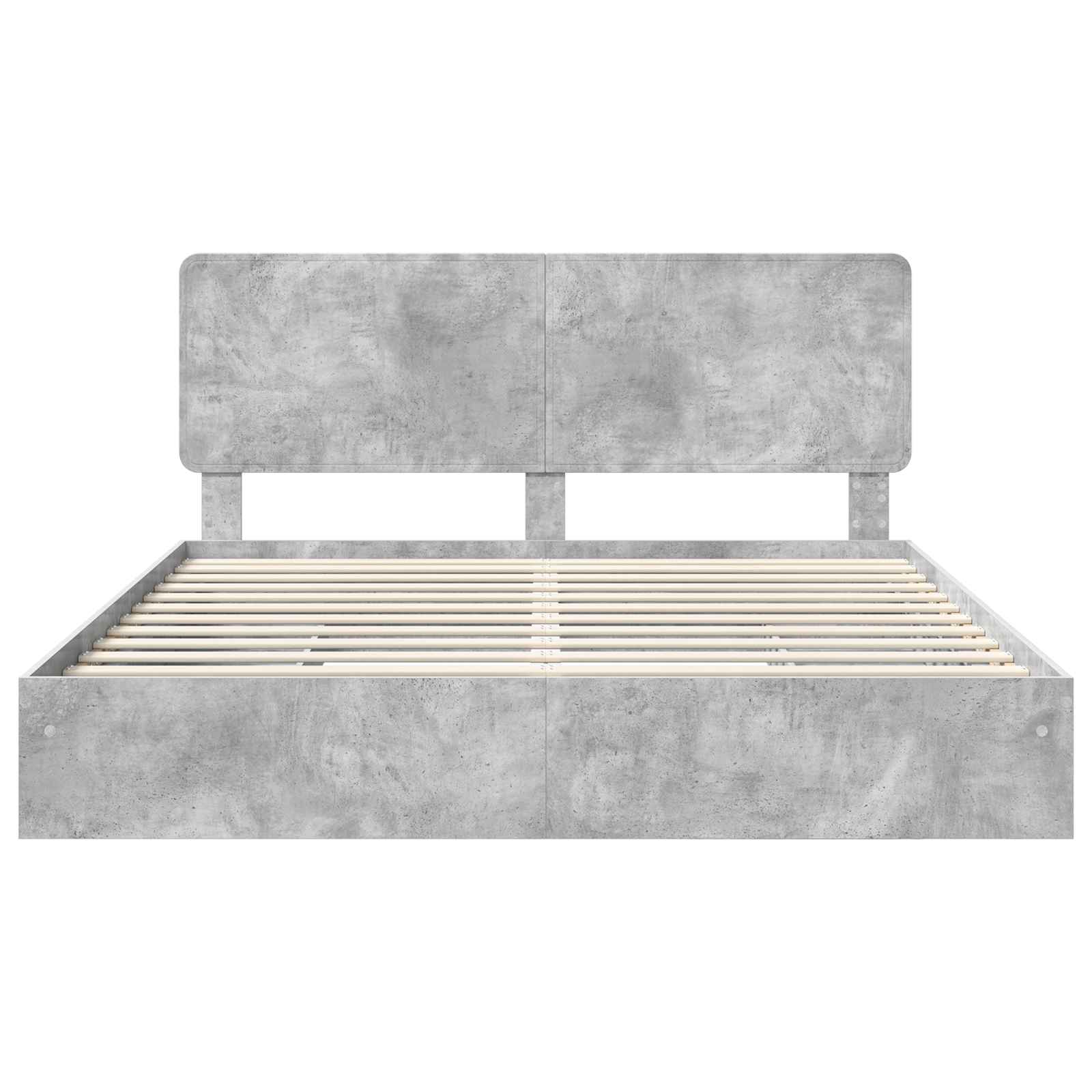 Κρεβάτι Αποθήκης Σκυρόδεμα Γκρι 180 x 200 cm Επεξεργασμένο ξύλο - Pakobazaar