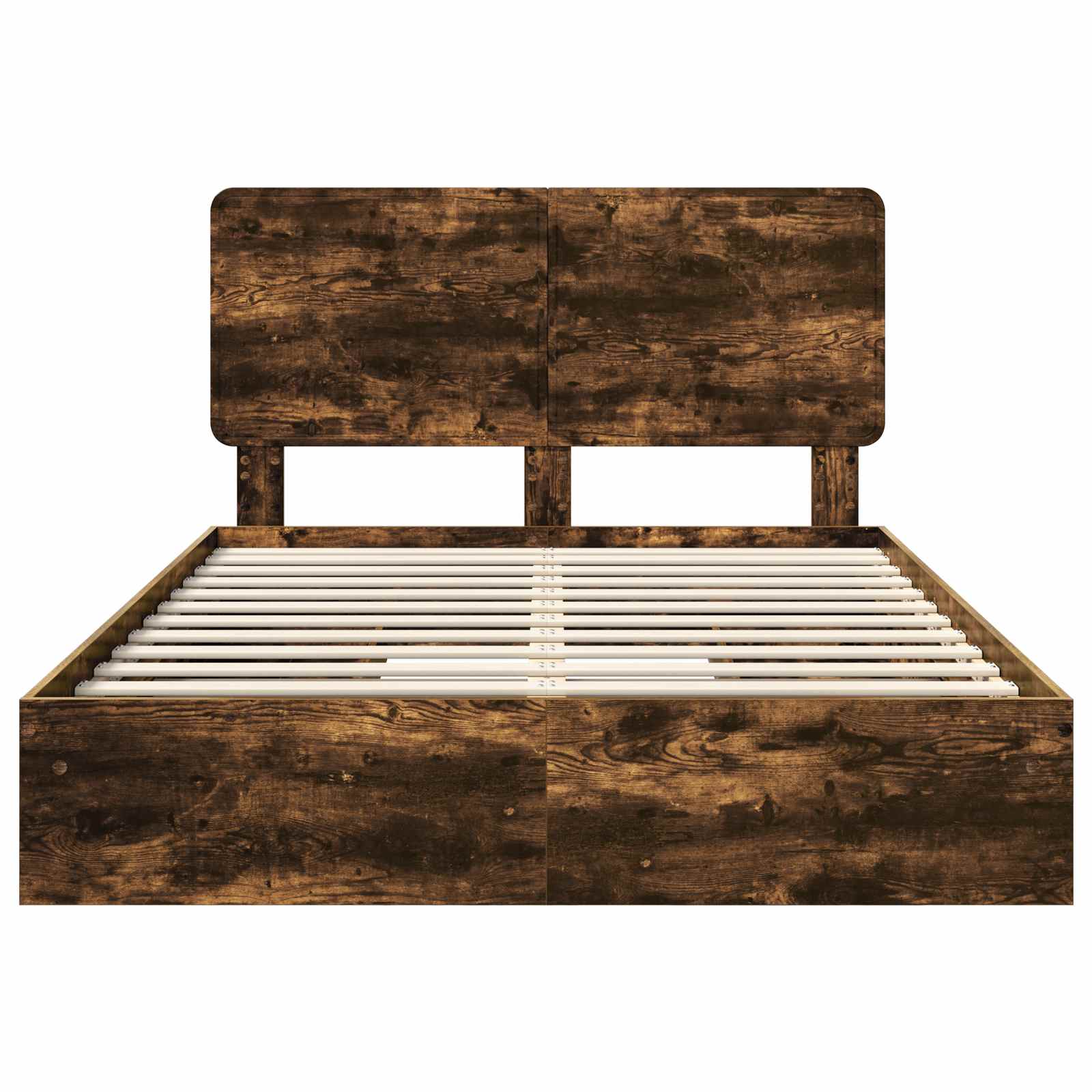 Κρεβάτι Αποθήκης Καπνιστό Δρύς 160 x 200 cm Επεξεργασμένο ξύλο