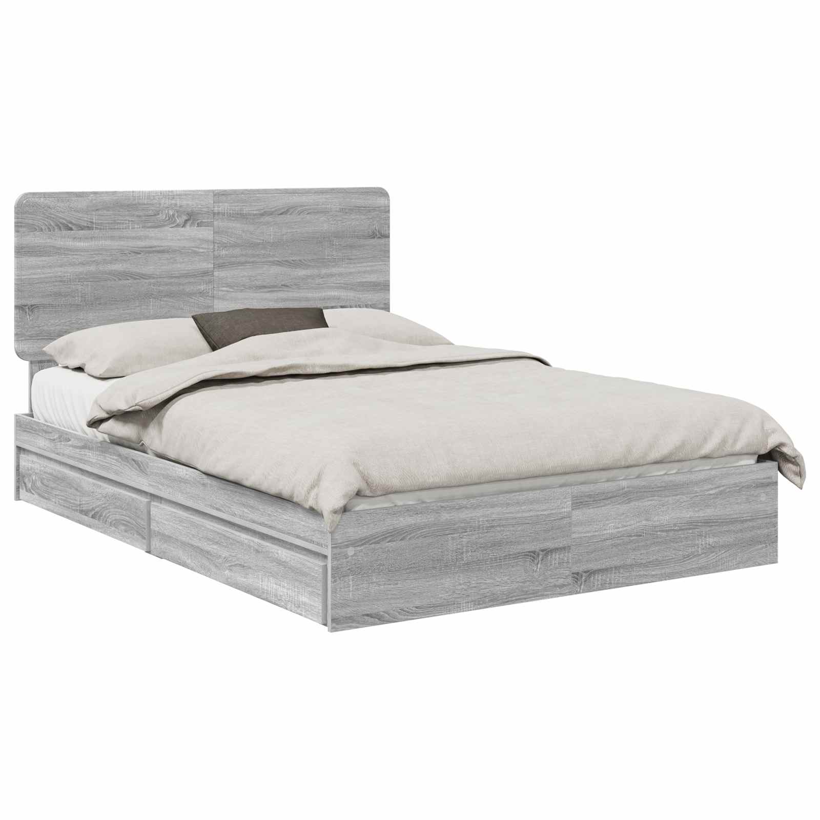 Κρεβάτι Αποθήκης Γκρίζο Σονομα 160 x 200 cm Επεξεργασμένο ξύλο