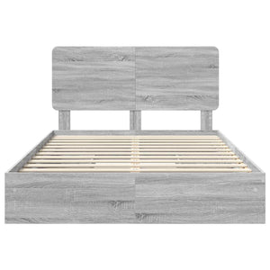 Κρεβάτι Αποθήκης Γκρίζο Σονομα 160 x 200 cm Επεξεργασμένο Ξύλο
