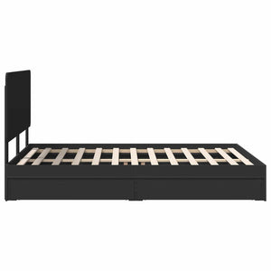 Κρεβάτι Αποθήκης Μαύρο 150 x 200 cm Επεξεργασμένο Ξύλο - Pakobazaar
