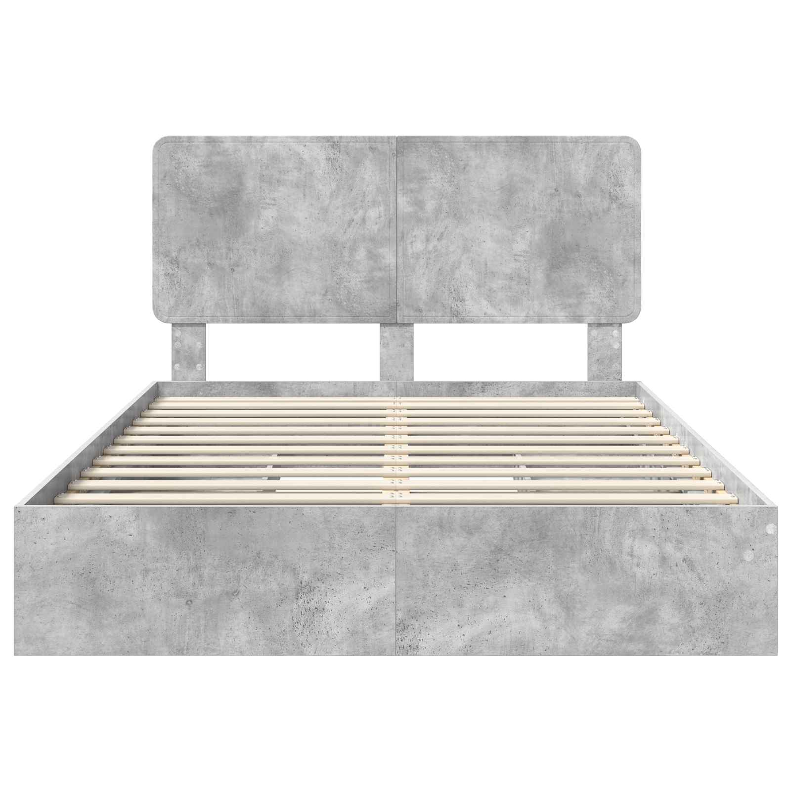 Κρεβάτι Αποθήκης Σκυρόδεμα Γκρι 150 x 200 cm Επεξεργασμένο ξύλο