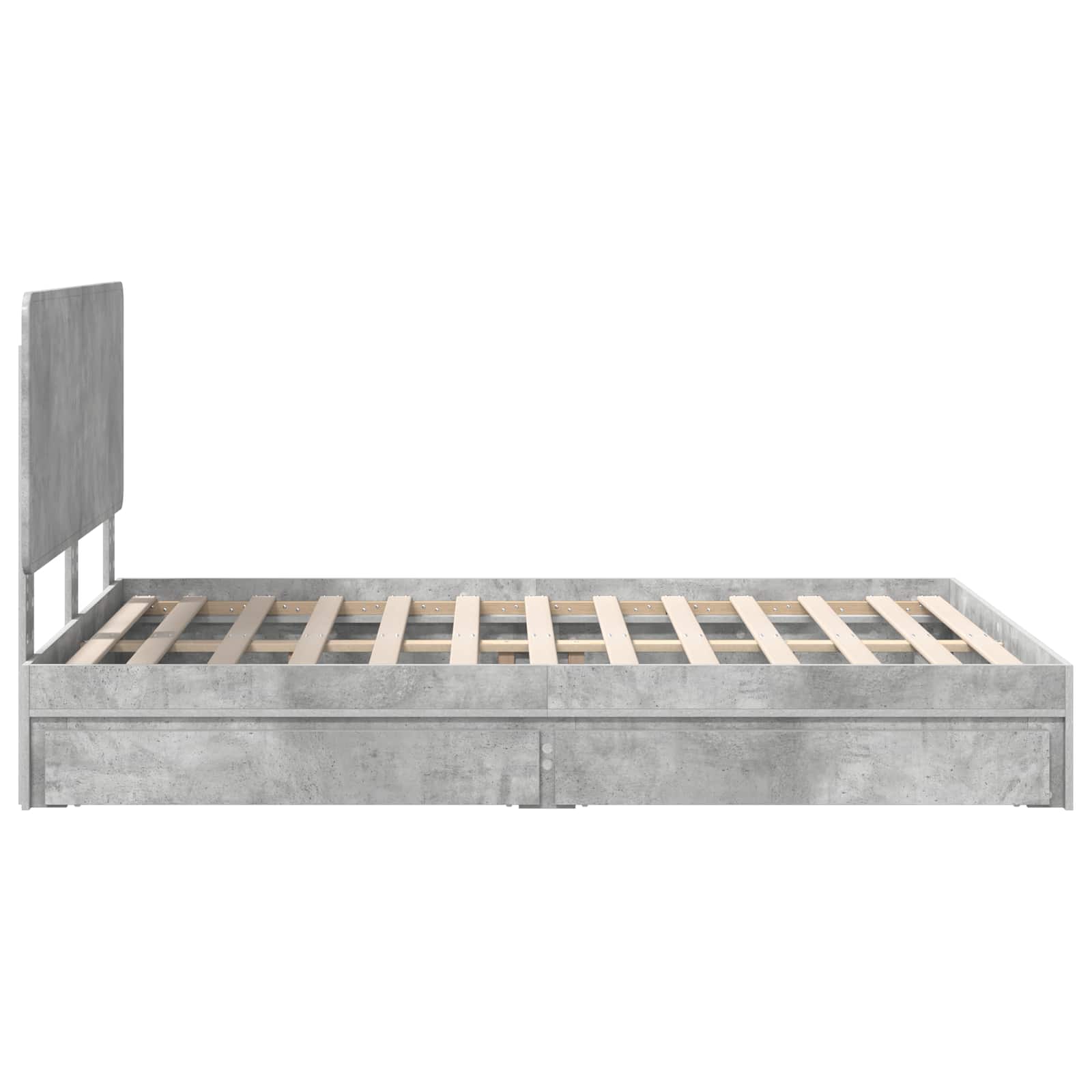 Κρεβάτι Αποθήκης Σκυρόδεμα Γκρι 150 x 200 cm Επεξεργασμένο ξύλο