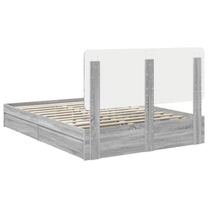 Κρεβάτι Αποθήκης Γκρίζο Σονομα 150 x 200 cm Επεξεργασμένο Ξύλο