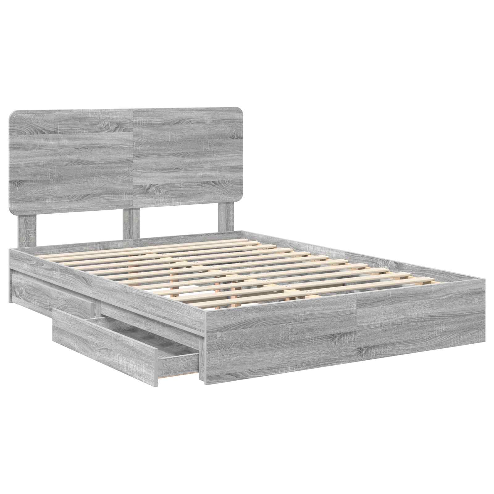 Κρεβάτι Αποθήκης Γκρίζο Σονομα 140 x 200 cm Επεξεργασμένο ξύλο