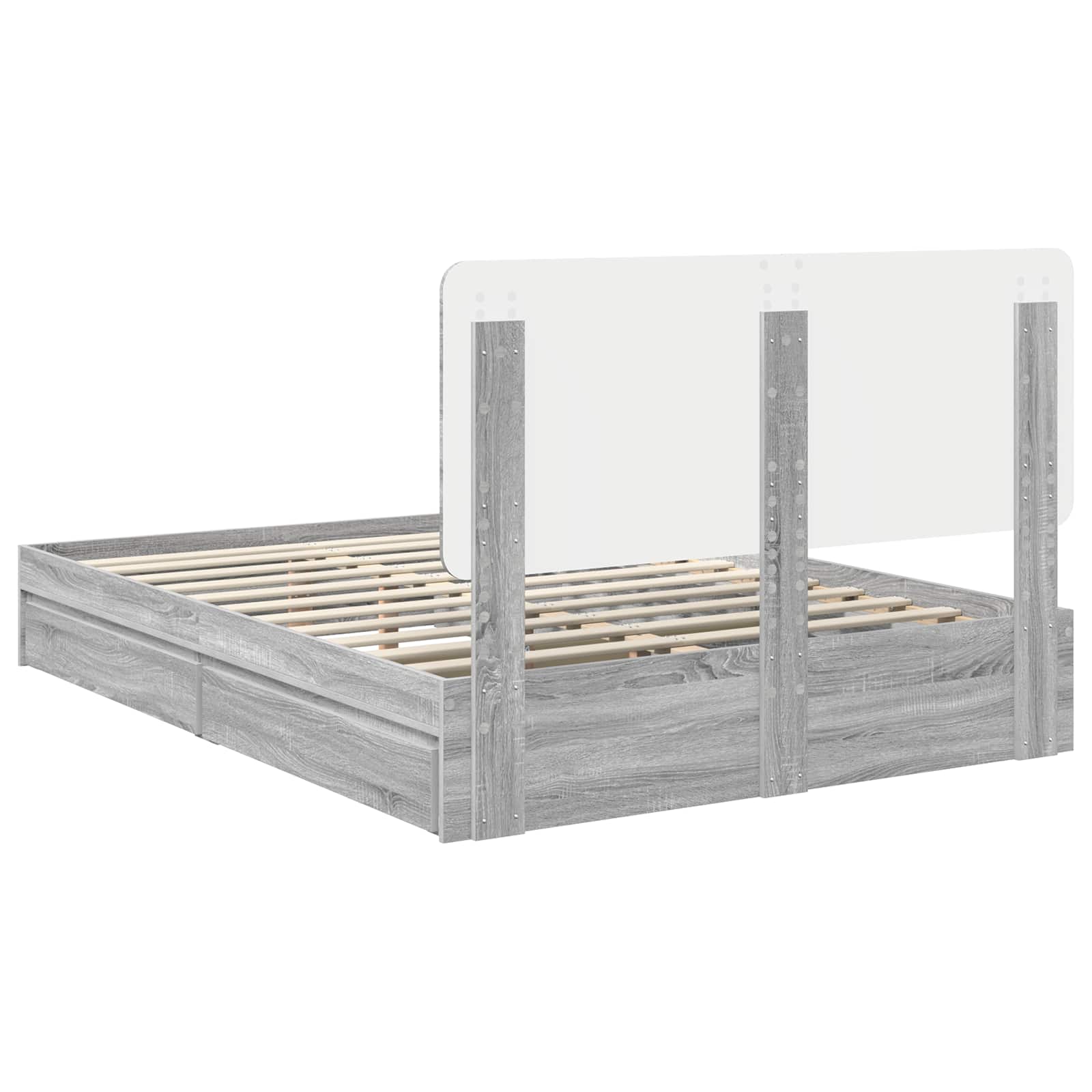 Κρεβάτι Αποθήκης Γκρίζο Σονομα 140 x 200 cm Επεξεργασμένο ξύλο
